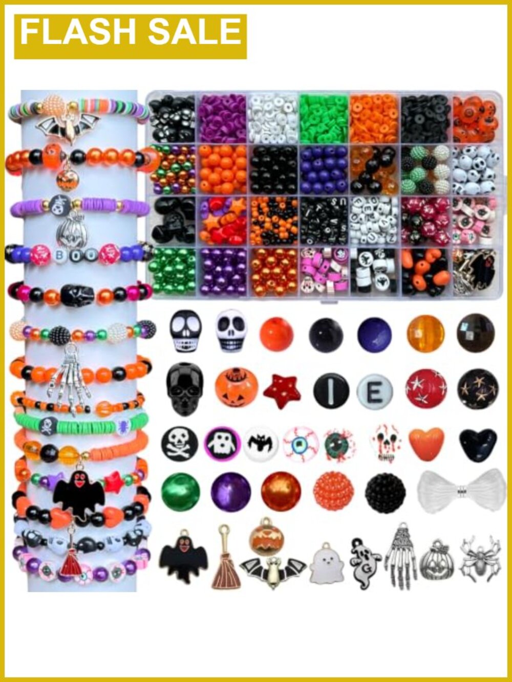 Halloween Beads Bracelet Kit Pumpkin Skull Beads Jewelry Making